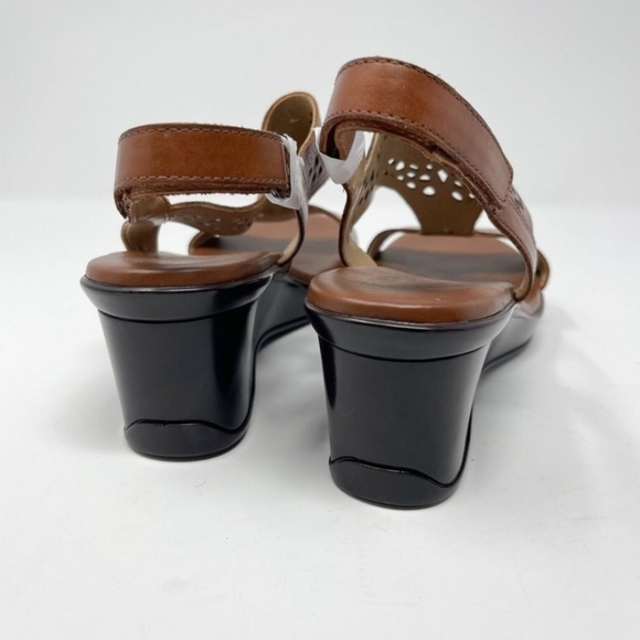 Naturalizer Cognac Brown Veda Wedge Sandals Women's Size 10 - Picture 3 of 11
